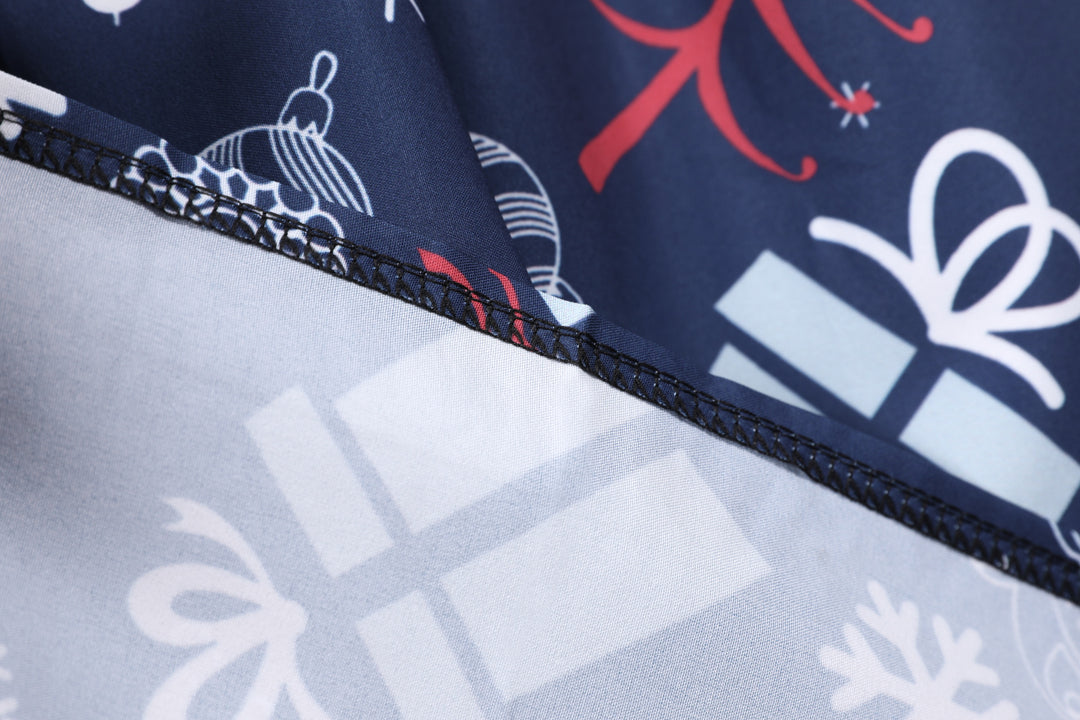 Damen Retro Weihnachtskleid mit ausgestelltem Rock und fantasievollem Print Drune