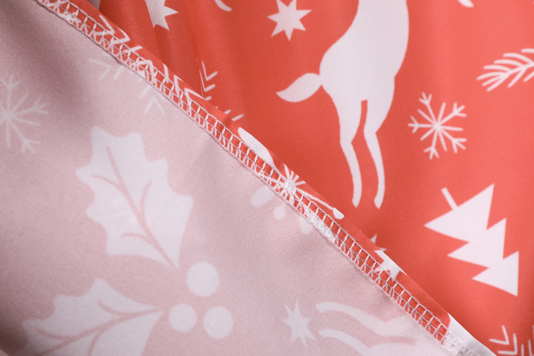 Damen Vintage A-Linien Kleid mit weihnachtlichem Motiv Drune