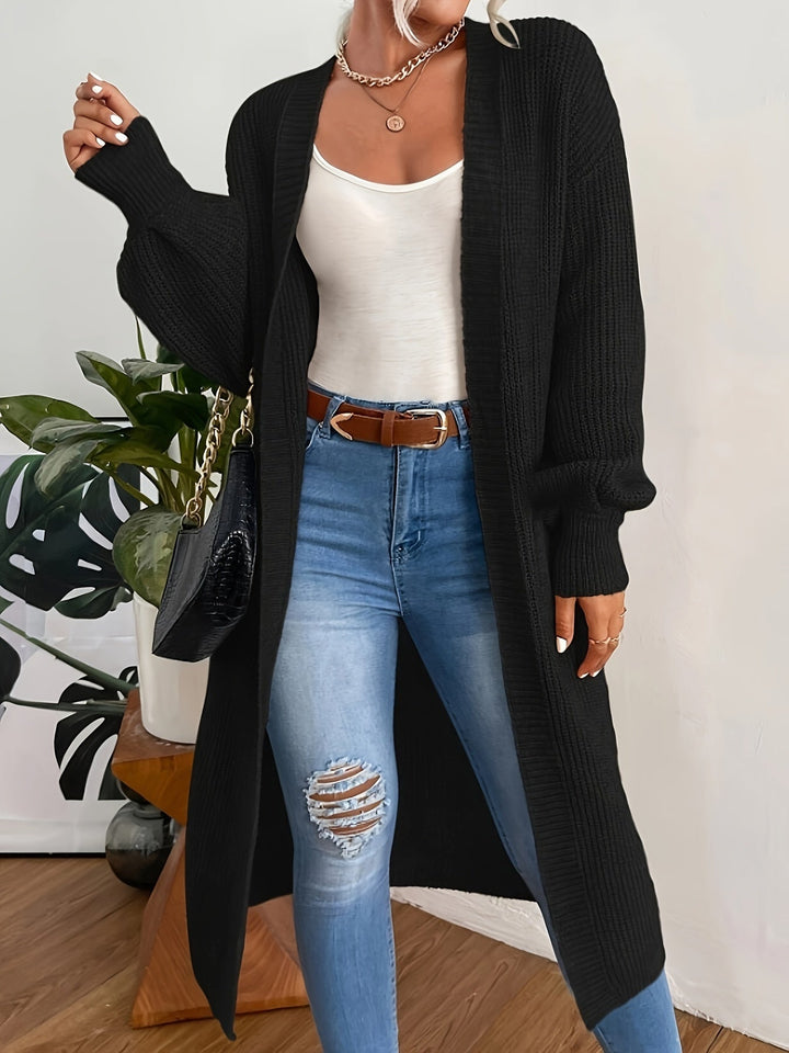Drune | Damen Strickcardigan - Offener Grobstrickmantel mit Taschen & lockerer Passform