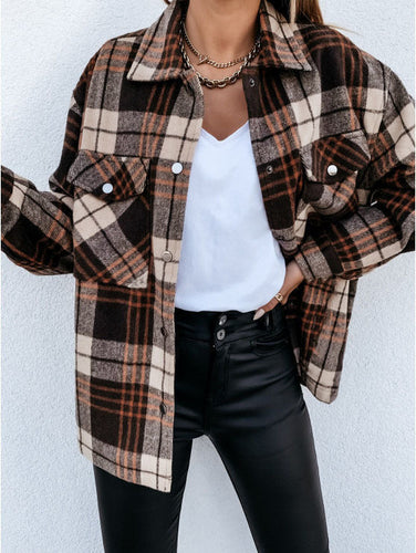 Drune | Shirtjacke Übergröße Passform Flanell Karomuster Knopfverschluss