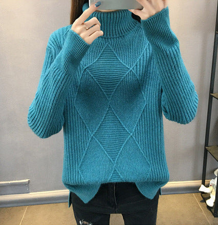 Damen Strickpullover mit Stehkragen und strukturiertem Design Drune