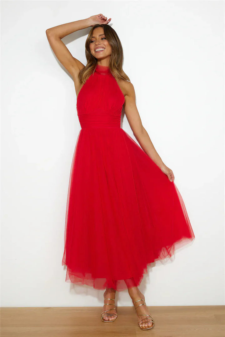 Drune | Halter Tüll Midi Kleid