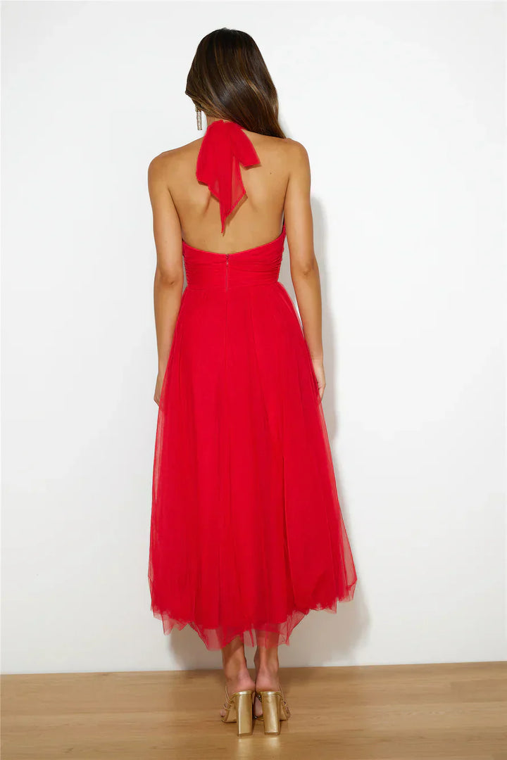 Drune | Halter Tüll Midi Kleid