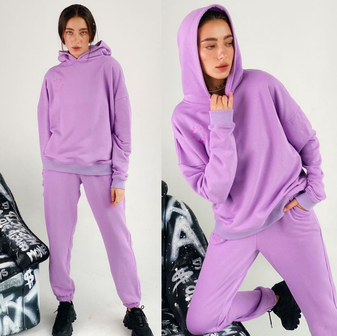 Damen bequemer Kapuzenpullover und Jogginghose Drune