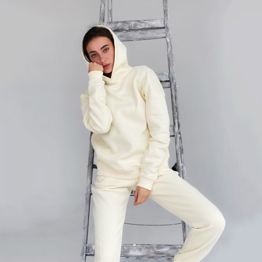 Damen bequemer Kapuzenpullover und Jogginghose Drune
