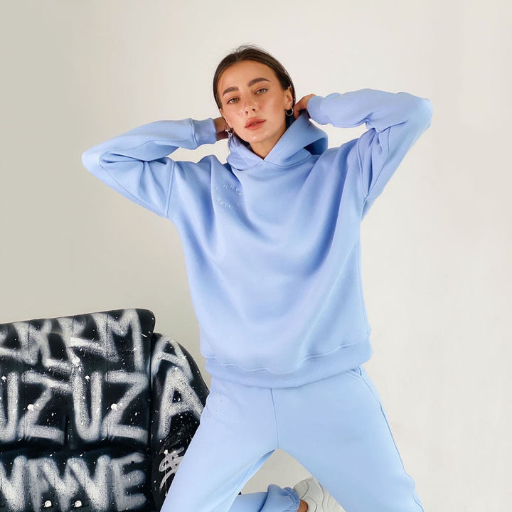 Damen bequemer Kapuzenpullover und Jogginghose Drune