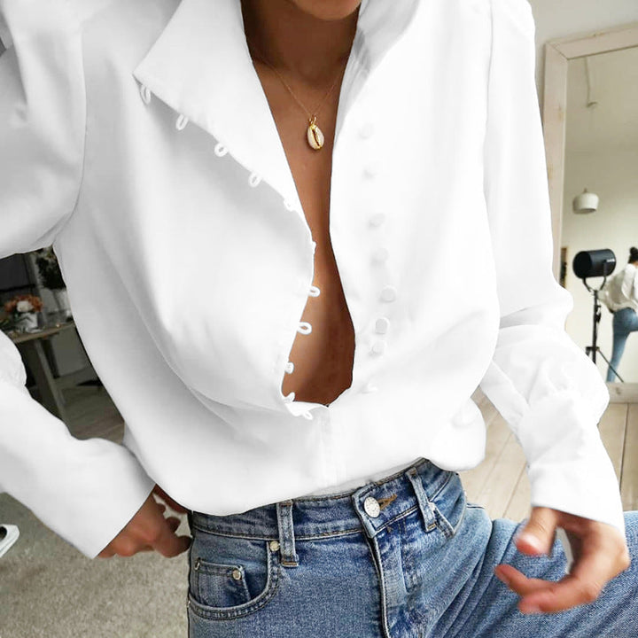 Drune | Viktorianisch inspirierte Bluse mit hohem Kragen