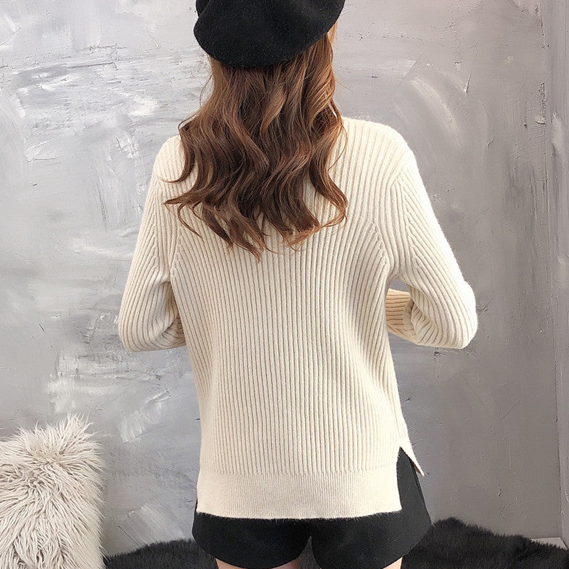 Damen Strickpullover mit Stehkragen und strukturiertem Design Drune