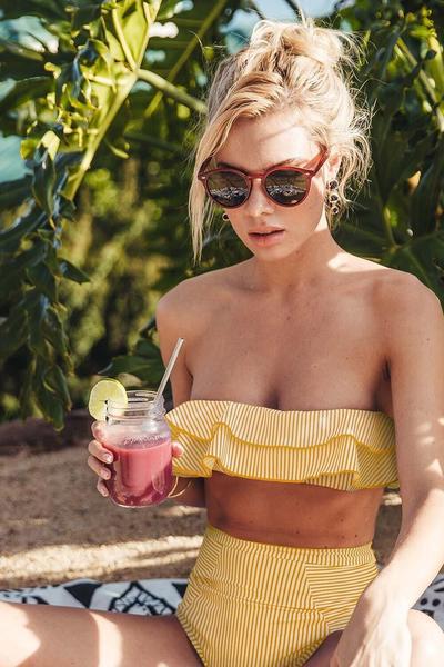 Damen Bandeau-Bikini mit modischen Rüschendetails Drune