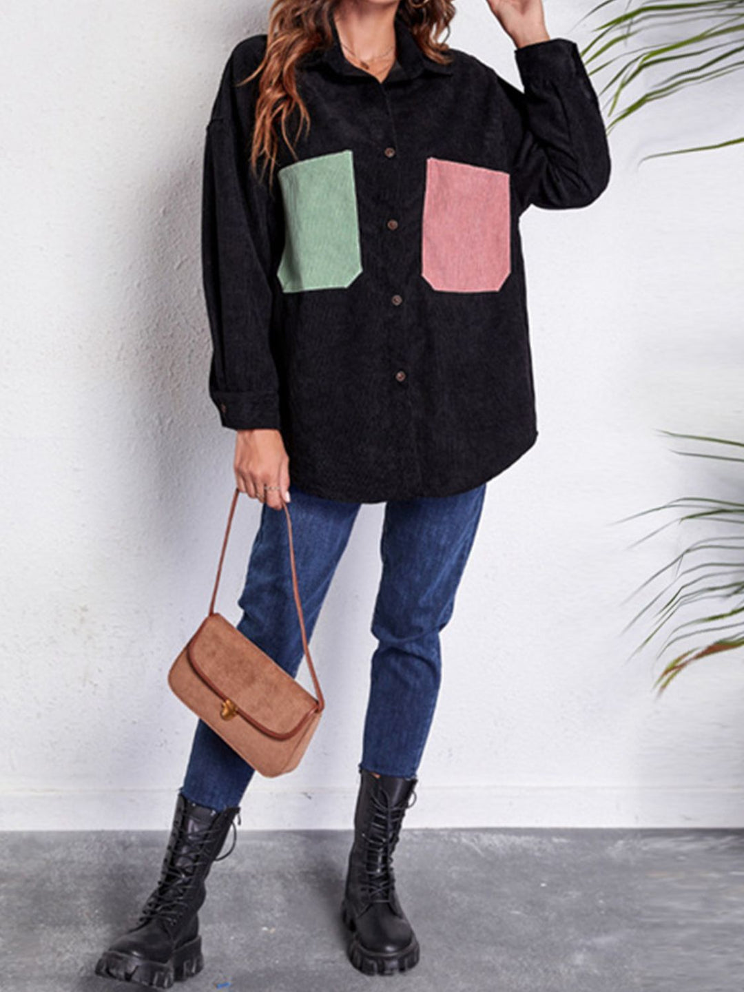 Drune | Patch Pocket Fallen Schulter Hemd Jacke