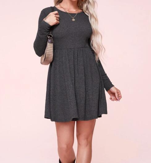 Damen Jerseykleid mit langen Ärmeln Drune