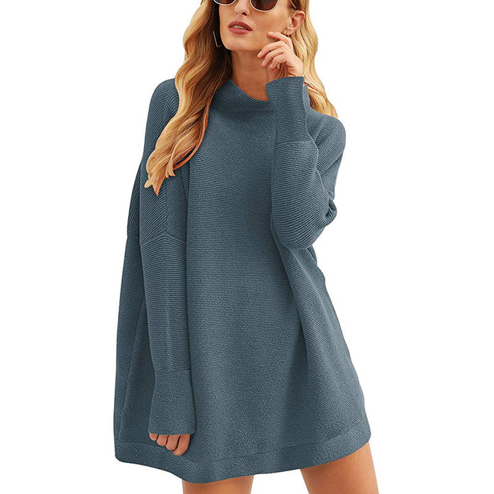 Damen Lässiger Langarm-Strickpulli mit überschnittener Schulter Drune