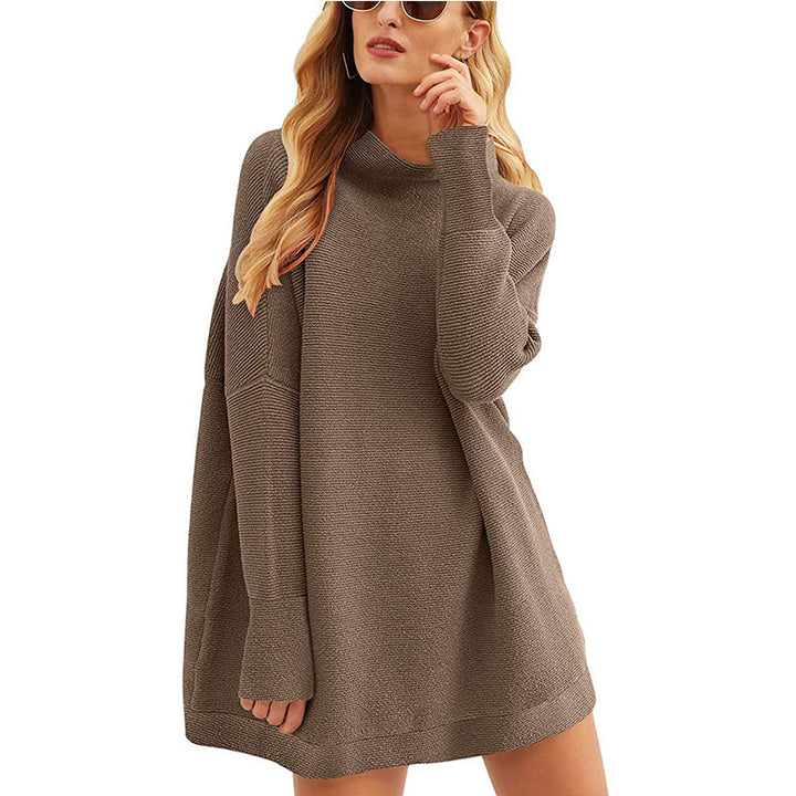 Damen Lässiger Langarm-Strickpulli mit überschnittener Schulter Drune