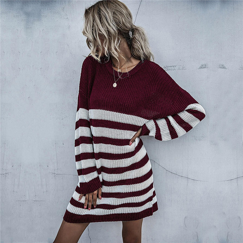 Damen Strickkleid im lässigen Streifenlook Drune