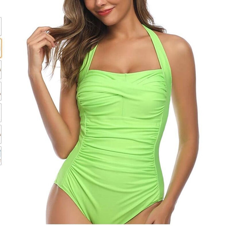 Damen Hochwertiger Figurschmeichelnder Badeanzug mit eleganten Rüschendetails Drune