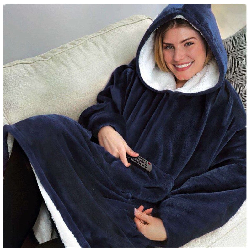 Damen Großer Kapuzenpullover mit kuscheligem Fleece und praktischen Taschen Drune