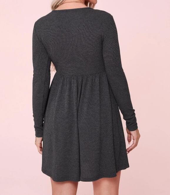 Damen Jerseykleid mit langen Ärmeln Drune
