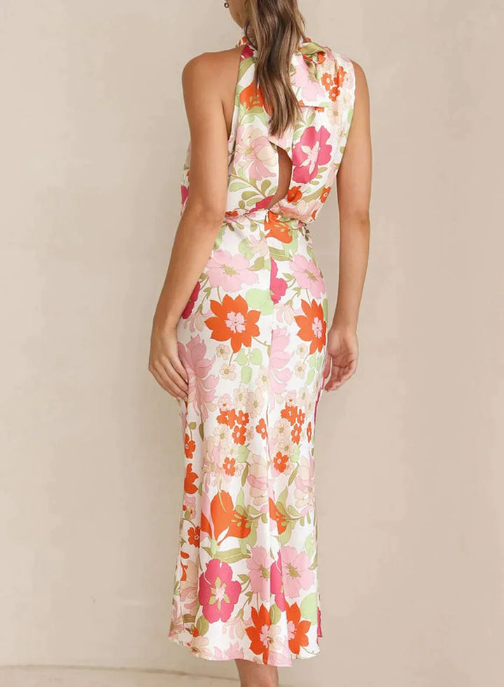 Drune - Blumiges Maxikleid mit Neckholder