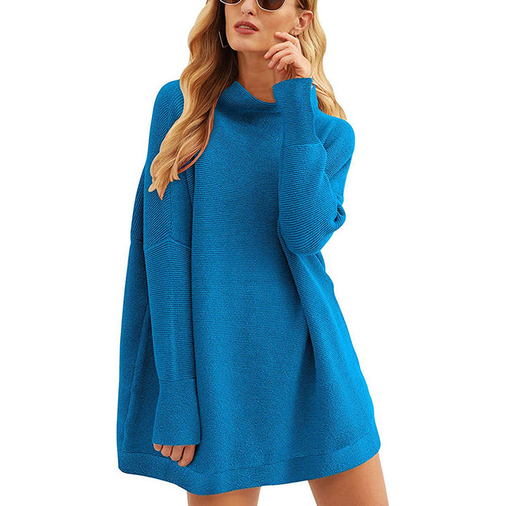 Damen Lässiger Langarm-Strickpulli mit überschnittener Schulter Drune