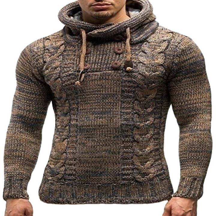 Herren Strickpullover mit hochschließendem Kragen und markantem Zopfmuster Drune