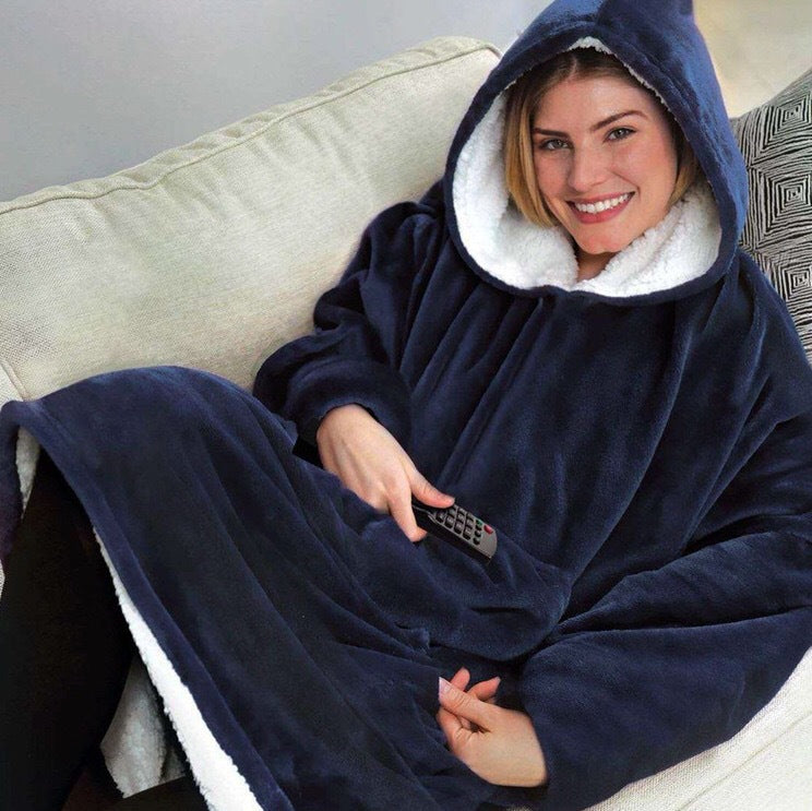Damen Großer Kapuzenpullover mit kuscheligem Fleece und praktischen Taschen Drune