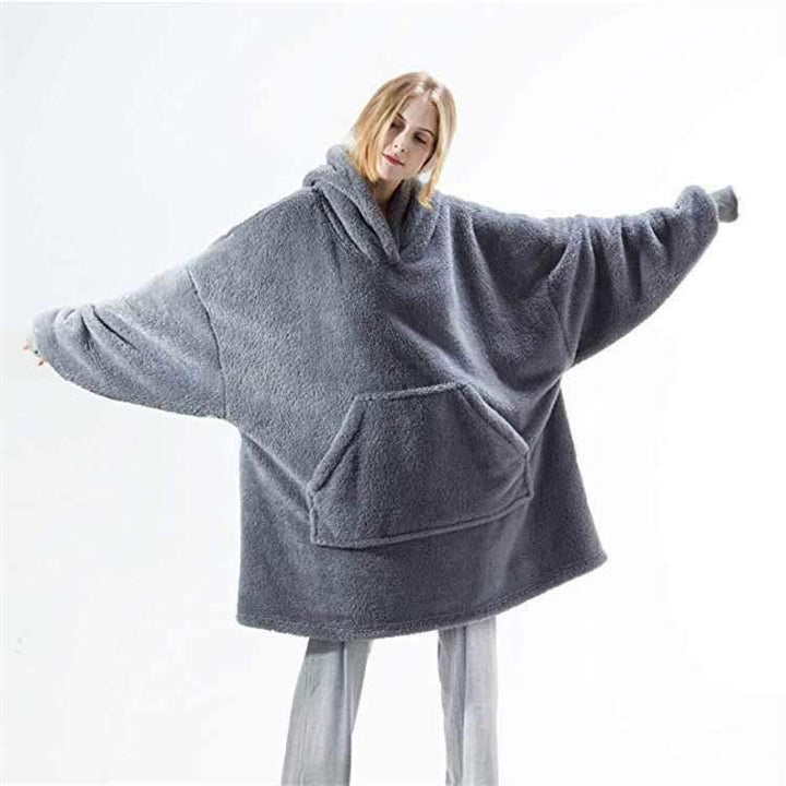 Damen Großer Kapuzenpullover mit kuscheligem Fleece und praktischen Taschen Drune