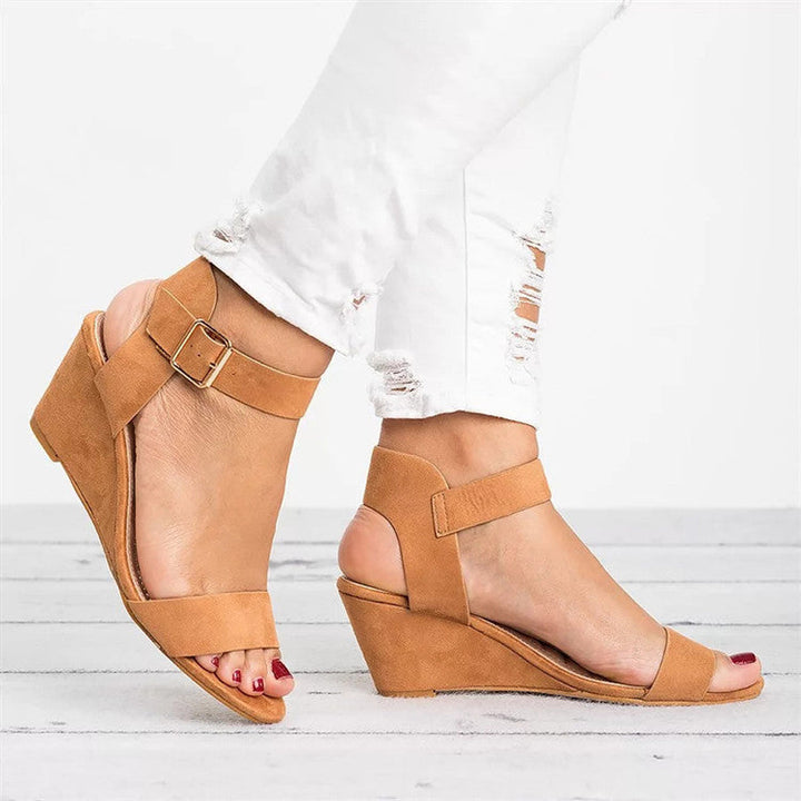 Damen Wedge-Sandalen mit verstellbarem Riemen und komfortablem Fußbett Drune