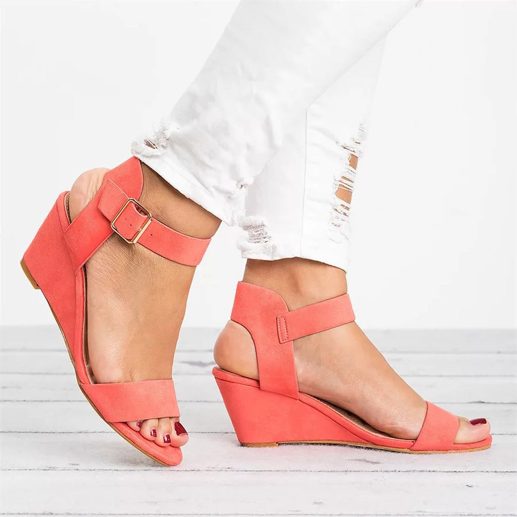Damen Wedge-Sandalen mit verstellbarem Riemen und komfortablem Fußbett Drune