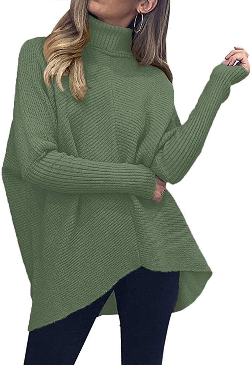 Damen Oversized Strickpullover mit hohem Kragen und strukturiertem Design Drune