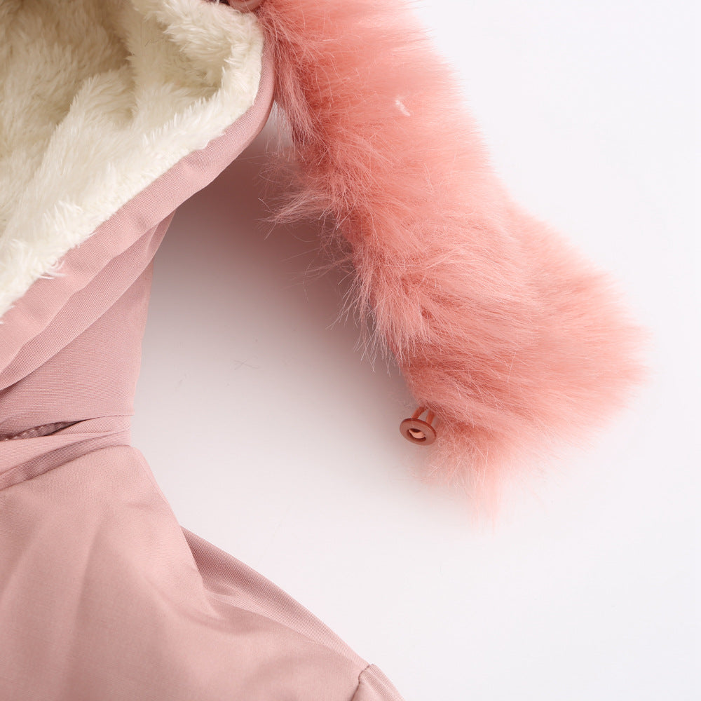 Damen modische Funktionsjacke mit abnehmbarer Kapuze und kuscheligem Kunstfell Drune