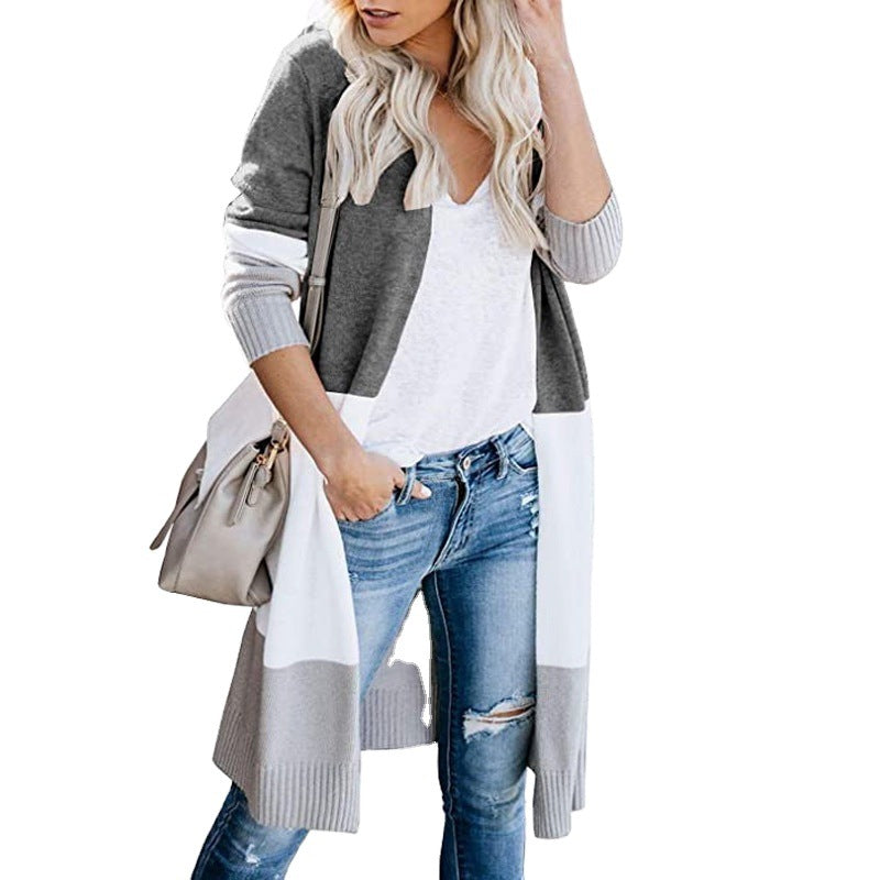 Damen Langstrickjacke mit modernem Farbblocking und bequemer Passform Drune