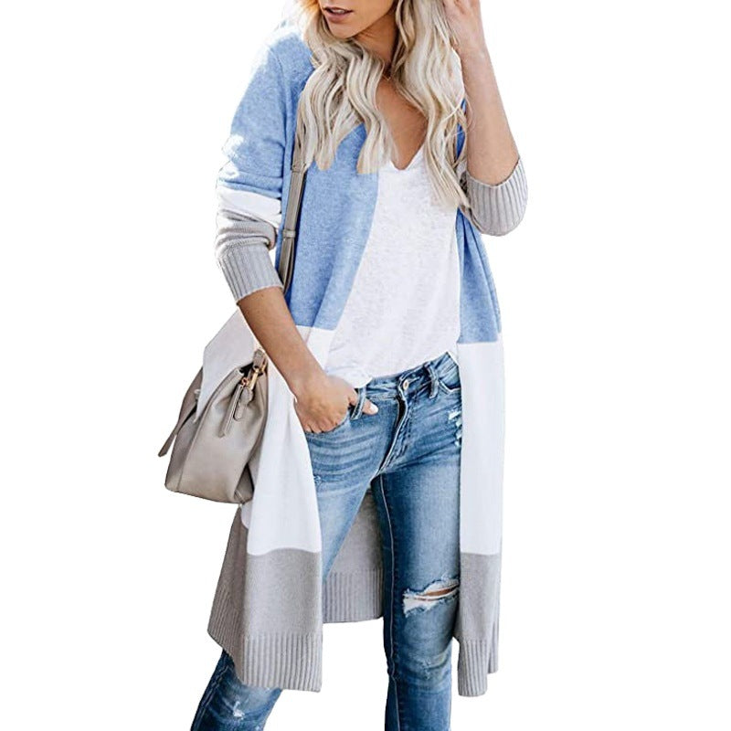 Damen Langstrickjacke mit modernem Farbblocking und bequemer Passform Drune