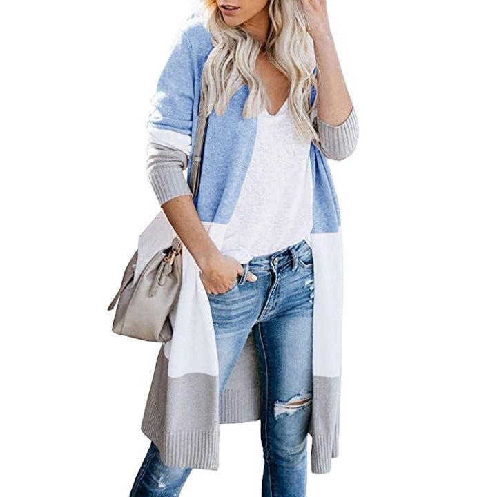 Damen Langstrickjacke mit modernem Farbblocking und bequemer Passform Drune