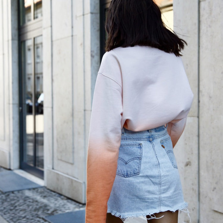 Damen Relaxed Fit Sweatshirt mit Farbverlauf und lässigem Stil Drune