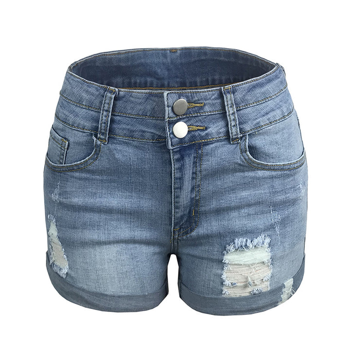 Damen Hochgeschnittene Jeansshorts Drune