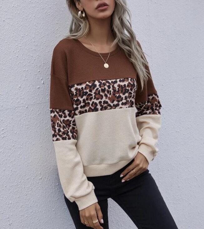 Damen Lässiger Pullover mit einzigartigem Leopardenmuster und strukturiertem Stoff Drune