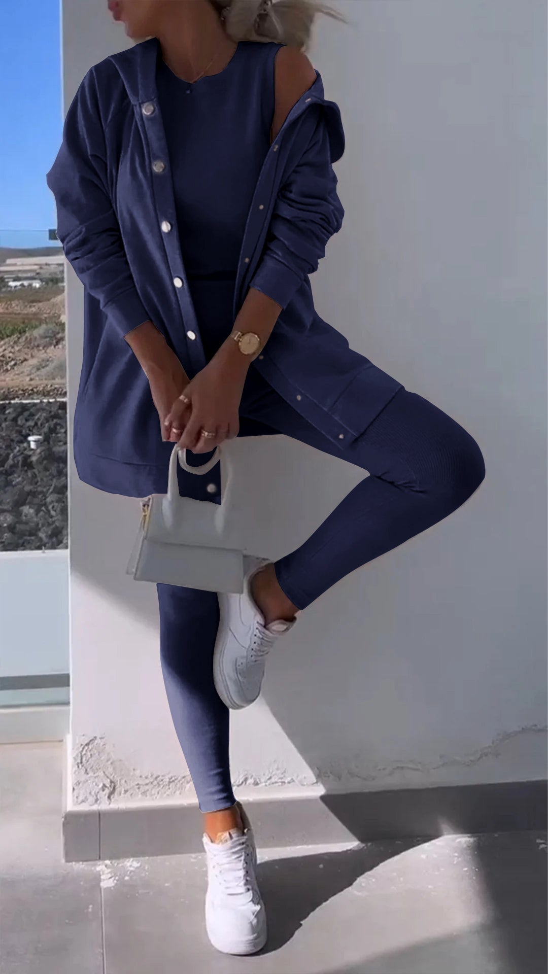 Drune | Elegante Weste mit Sweatshirt mit Kapuze Set