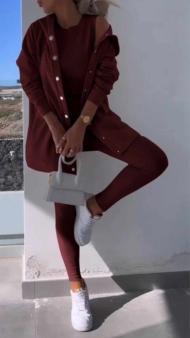 Drune | Elegante Weste mit Sweatshirt mit Kapuze Set
