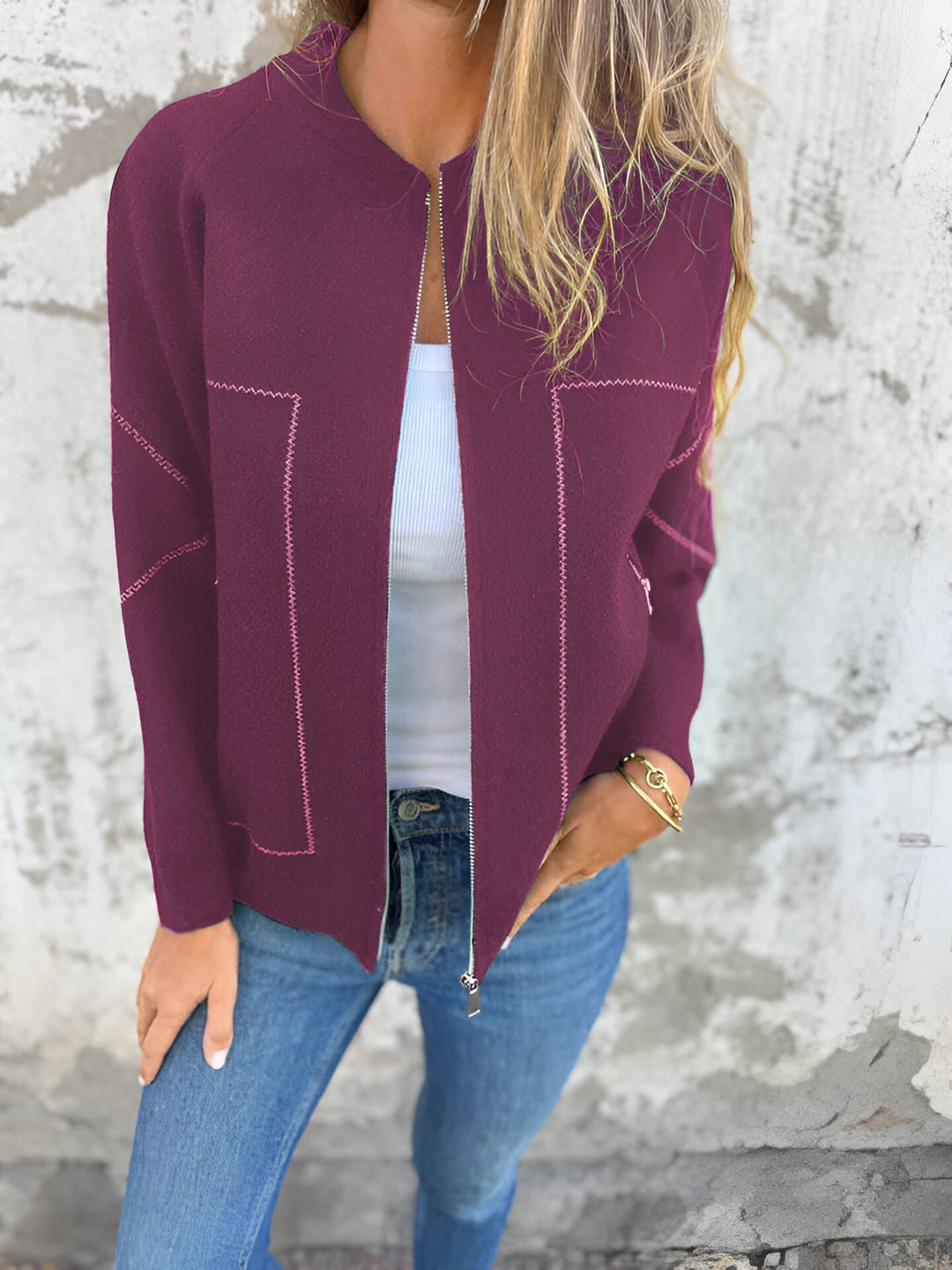 Drune | Damen Zip Jacke Mit Taschen