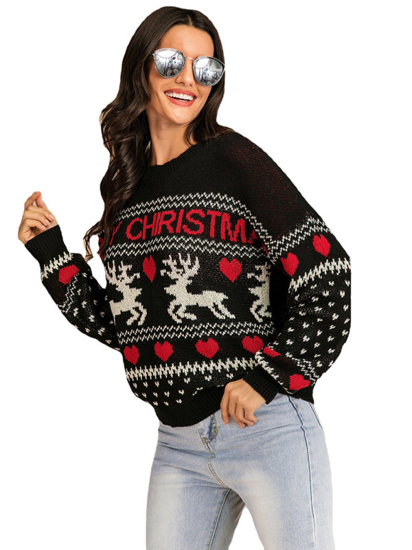 Drune | Reindeer Jacquard Knit Christmas Sweater
