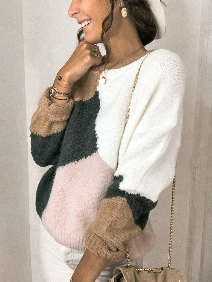 Damen lässiger Pullover mit geometrischem Design und vielseitigem Style Drune
