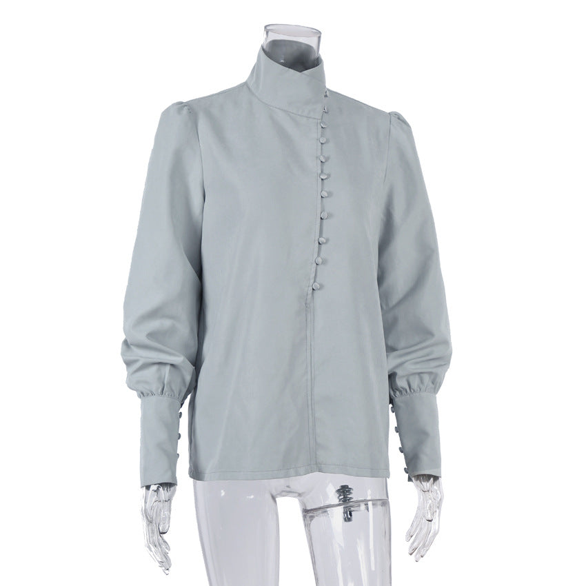 Drune | Viktorianisch inspirierte Bluse mit hohem Kragen