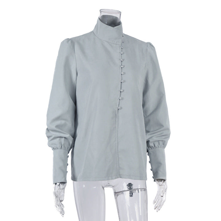 Drune | Viktorianisch inspirierte Bluse mit hohem Kragen