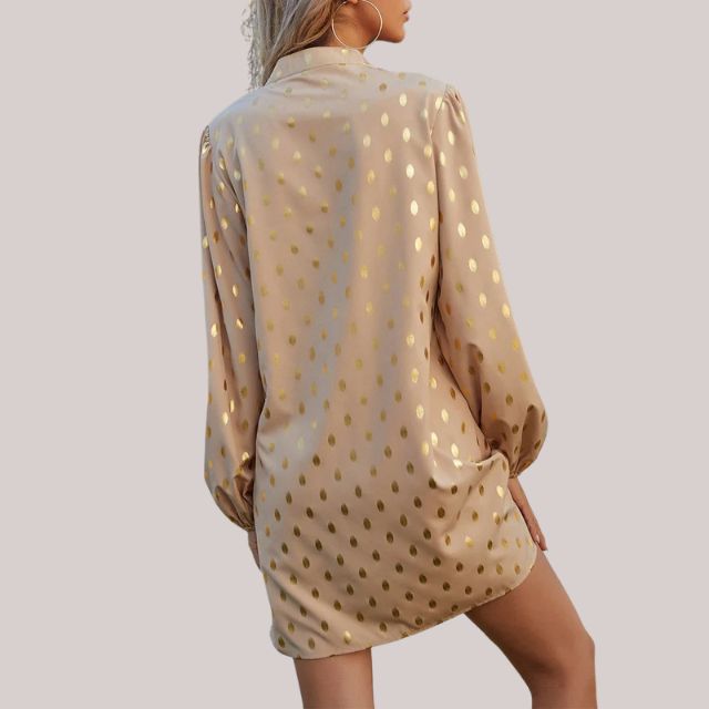 Drune | Luxuriöses Schiftkleid mit Punktemuster