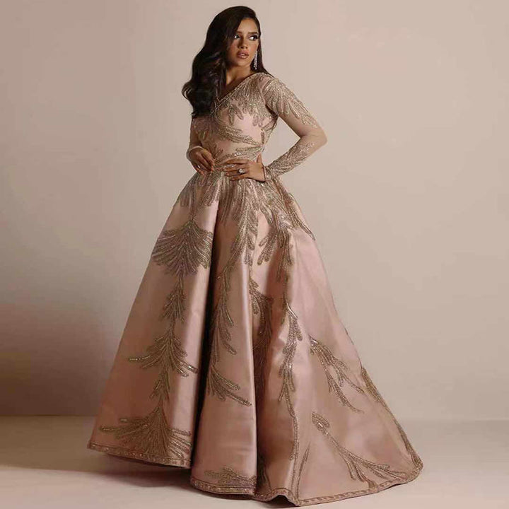 Damen Glamouröses Ballkleid mit feiner Paillettenverzierung und langem Schnitt Drune