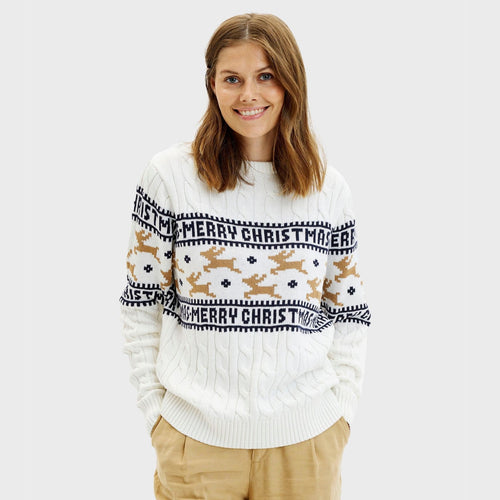 Drune | Der elegante Weihnachtspullover Weiß - Damen
