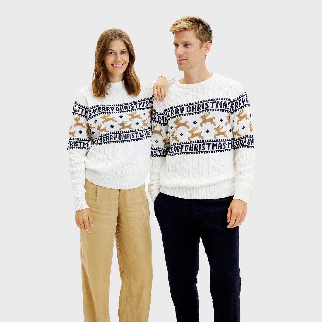 Drune | Der elegante Weihnachtspullover Weiß - Damen