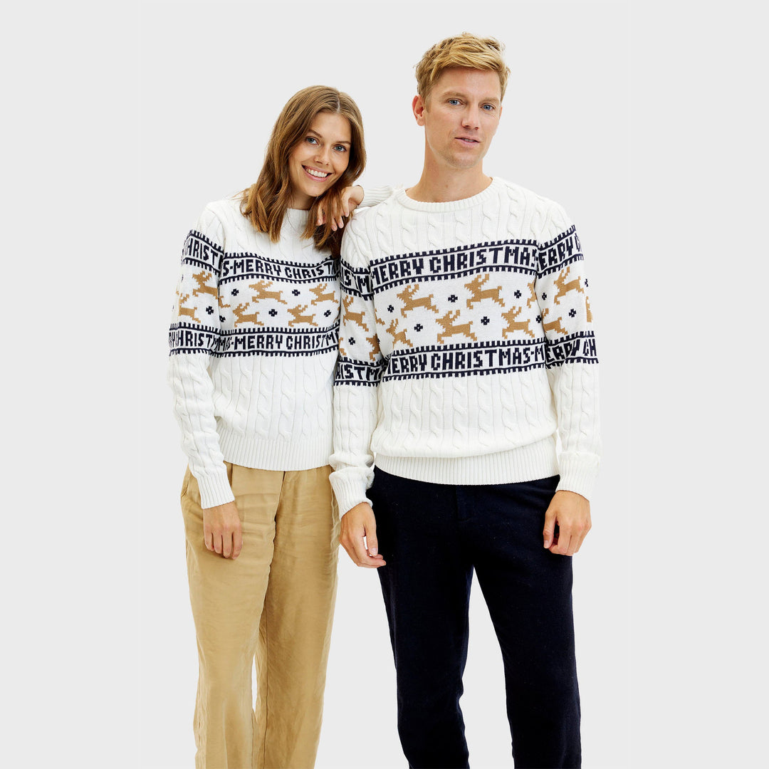 Drune | Der elegante Weihnachtspullover Weiß - Damen