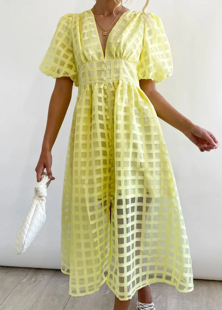 Drune | Puffärmel Midi-Kleid