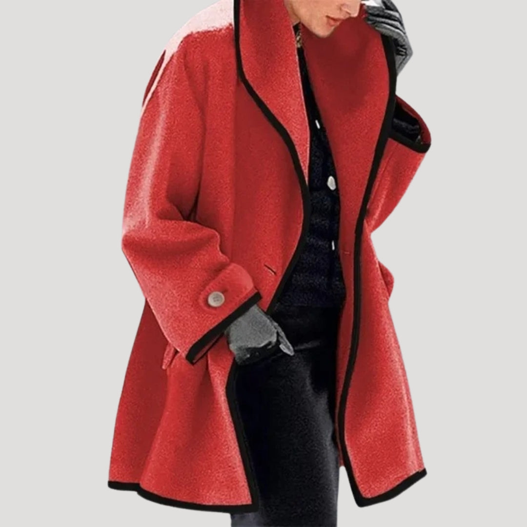 Drune | Damen Winterwollmantel eleganter Schwungumhangjacke